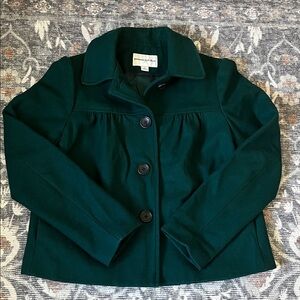 Banana Republic Deep Green Cropped Wool Jacket